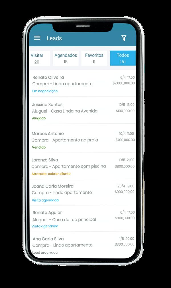 O gestor de leads Leadfy possui um app intuitivo e fácil de usar para você gerenciar seus leads